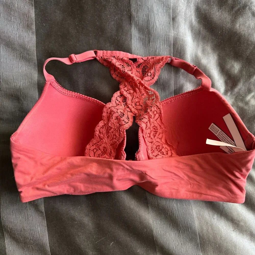 VICTORIA'S SECRET Coral Body By Victoria Racerback Perfect Shape Bra Size 38D